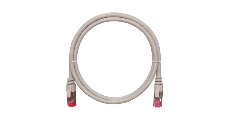 Патч-корд S/FTP 4 пары кат.6a (класс Ea) 500МГц 2хRJ45/8P8C BC (чистая медь) 26AWG (7х0.165мм) LSZH нг(А)-HFLTx сер. 1м NIKOMAX NMC-PC4SA55B-010-C-GY