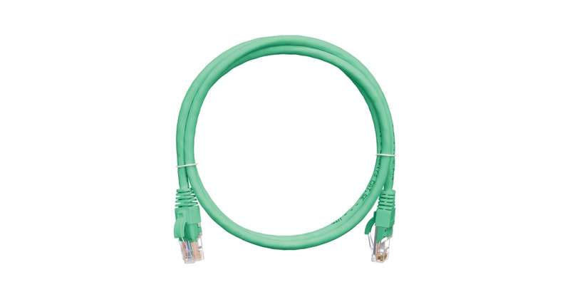 Патч-корд кат.5E (класс D) U/UTP 4 пары 24 AWG (7х0.205мм) 100МГц 2хRJ45 (8P8C) BC чистая медь LSZH нг(А)-HFLTx 1м зел. NIKOMAX NMC-PC4UD55B-010-C-GN