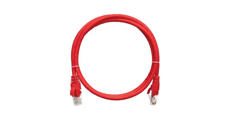 Патч-корд кат.5E (класс D) U/UTP 4 пары 24 AWG (7х0.205мм) 100МГц 2хRJ45 (8P8C) BC чистая медь LSZH нг(А)-HFLTx 3м красн. NIKOMAX NMC-PC4UD55B-030-C-RD