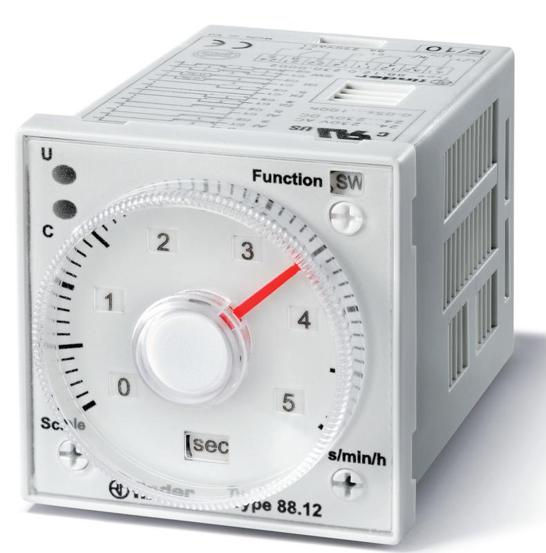 Таймер мультифункциональный (AI a AI b DI a DI b GI SW) монтаж на панель или в розетку 8-штырьковый разъем 24...230В AC/DC 2CO 5А рег. FINDER 881202300002