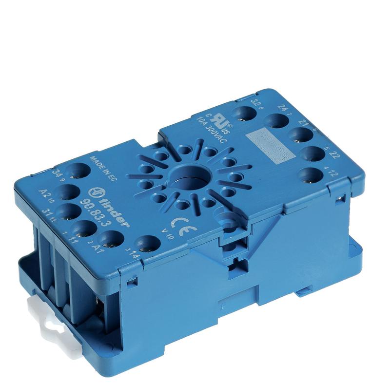 Розетка с винт. клеммами для реле 60.13 таймера 88.02 Varitec с зажимной клетью версия: син. FINDER 90833