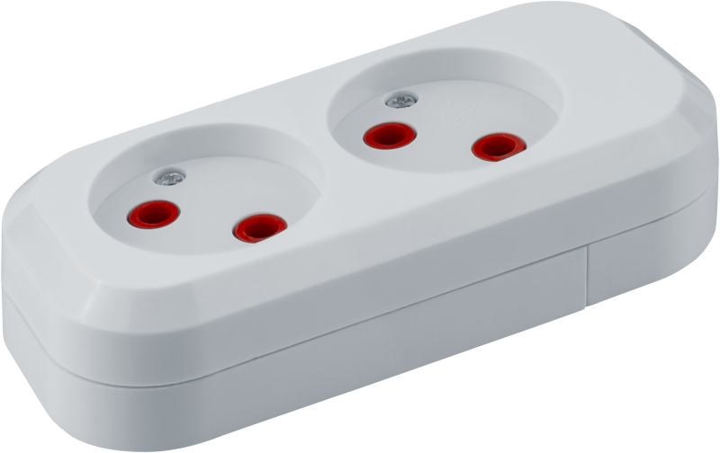 Колодка удлинителя 2-м без заземл. 61 583 NCA-BL01-02-х-WH АБС-пластик Navigator 61583