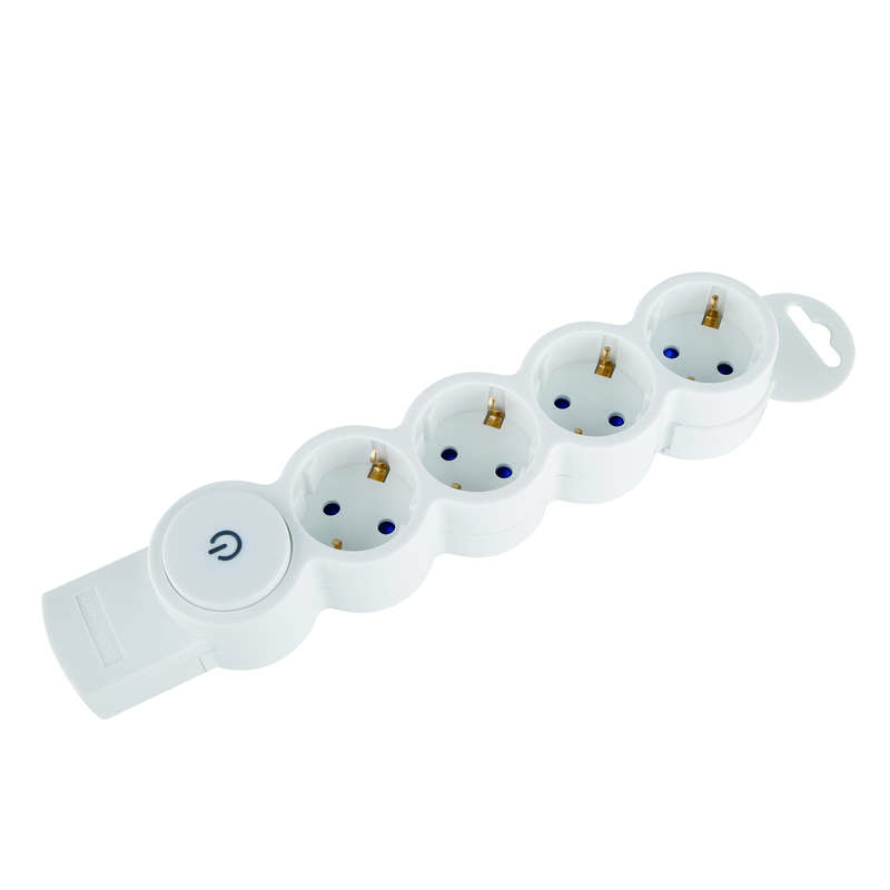 Колодка розеточная 4 гнезда с заземлением с выключателем Quick Fix (быстрое подключение) 3680Вт Duwi 32021 2