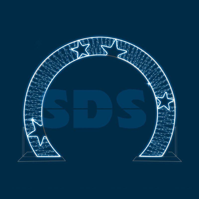 Арка декоративная со звездами плоская 300см бел. 501-476