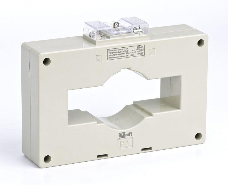 Трансформатор тока ТШП-0.66 1500/5А кл. точн. 0.5S 15В.А d80мм DEKraft 50123DEK