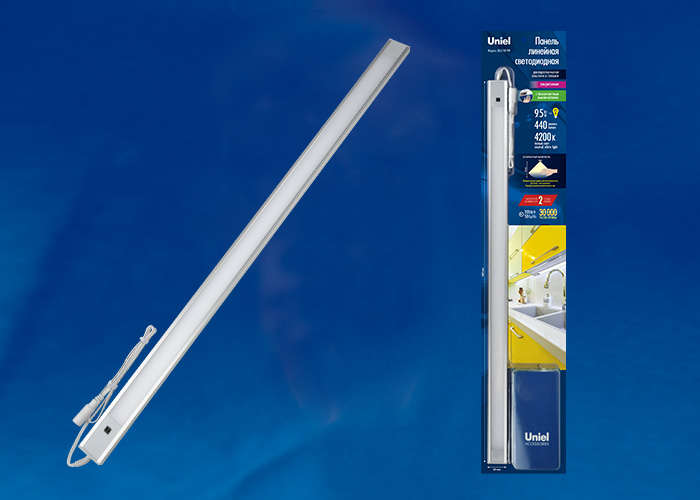 Светильник светодиодный ULI-F40-9Вт/4200К SENSOR IP20 SILVER 600х30х8мм серебр. Uniel UL-00002882