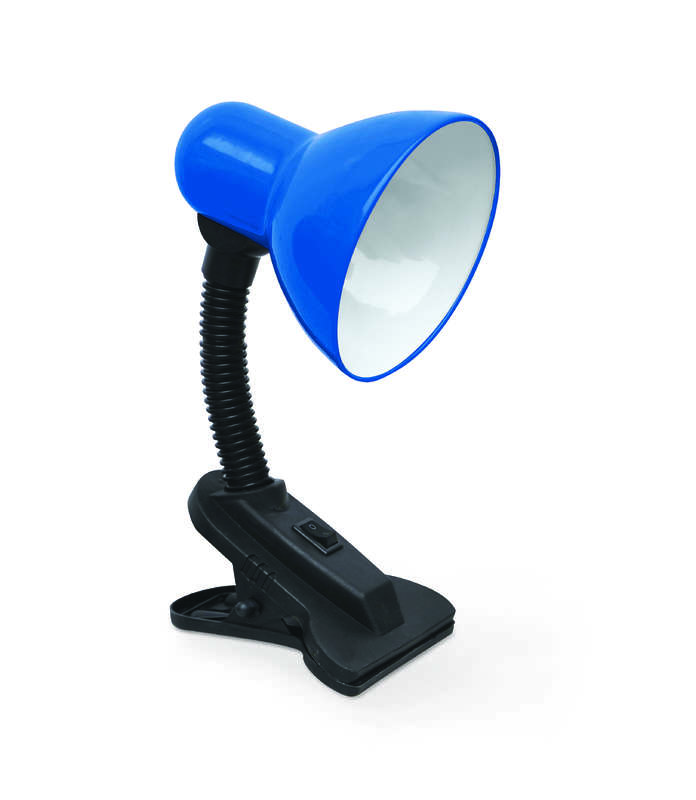 Светильник настольный СНП 01С 40Вт E27 230В под лампу на прищепке син. (мягкая уп.) IN HOME 4690612012438