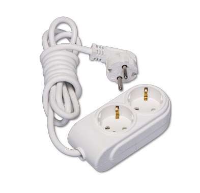 Удлинитель 2х3м с заземл. 16А IP20 ПВС 3х1.5 защ. шторки Makel N2210044