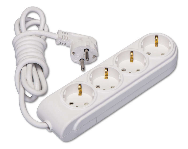 Удлинитель 4х2м с заземл. 16А IP20 ПВС 3х1.5 защ. шторки Makel N4210034