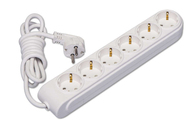 Удлинитель 6х2м с заземл. 16А IP20 ПВС 3х1.5 защ. шторки Makel N6210034