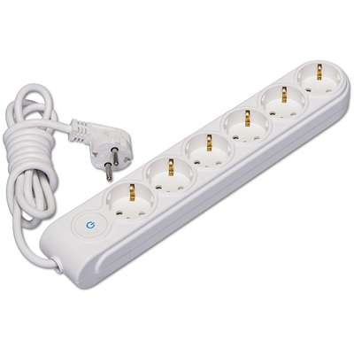 Удлинитель 6х2м с заземл. 16А IP20 с выкл. защ. шторки Makel N6310033