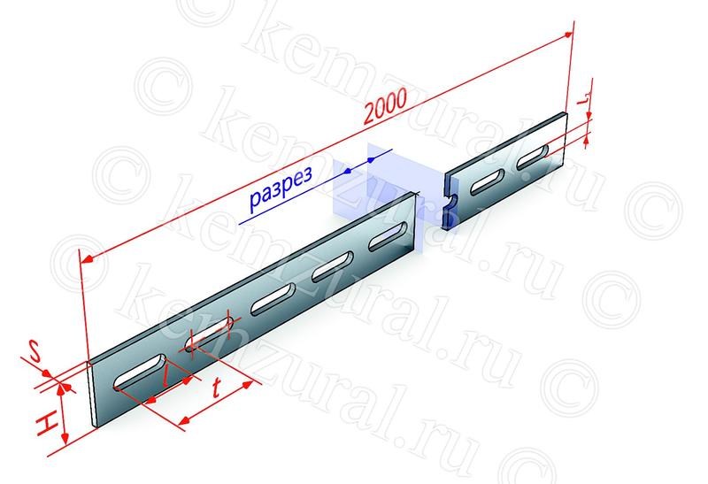 Полоса перфорированная 40мм L2000 сталь 4мм К106 УХЛ1 гор. цинк КЭМЗ 465 400029 19