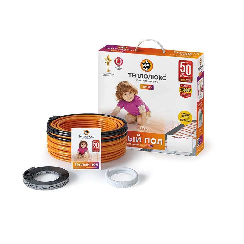 Комплект "Теплый пол" (кабель) Tropix ТЛБЭ 118.0м/2500Вт Теплолюкс 100035728700