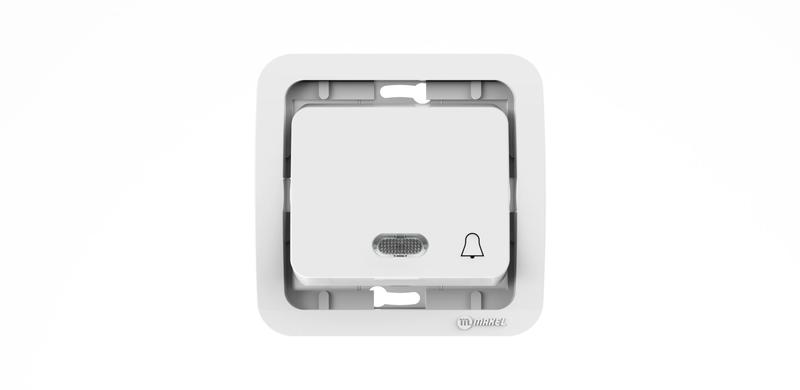 Кнопка звонка СП Mimoza c инд. без вст. бел. 22070