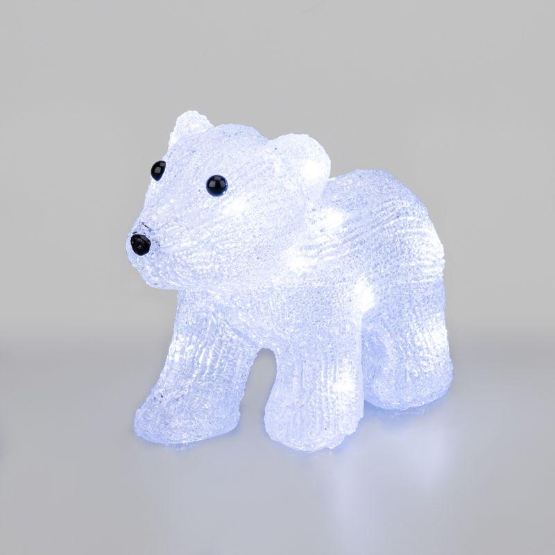 Фигура светодиодная акриловая "Медвежонок" 24х11х18см 16LED бел. 1Вт 4.5В IP20 элементы питания 3хAA (не в компл.) Neon-Night 513-312