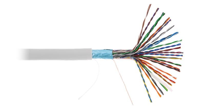 Кабель F/UTP кат.5 (класс D) 25 пар 100МГц ОЖ BC чистая медь внутр. PVC нг(В) сер. (уп.305м) NETLAN EC-UF025-5-PVC-GY-3