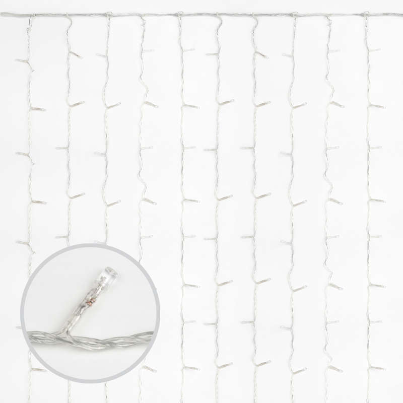 Гирлянда занавес светодиодная ULD-C2030-240/TTK WARM WHITE IP44 с эффектом мерцания Uniel UL-00003950