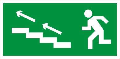Пиктограмма "По лестнице вверх налево" ПЭУ 007 135х260 SIRAH IP65 СТ 2502002650