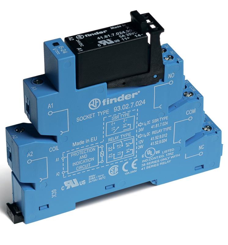 Модуль интерфейсный твердотельное реле выход 5А (24В DC) 24В DC P20 винт. клеммы FINDER 383170249024
