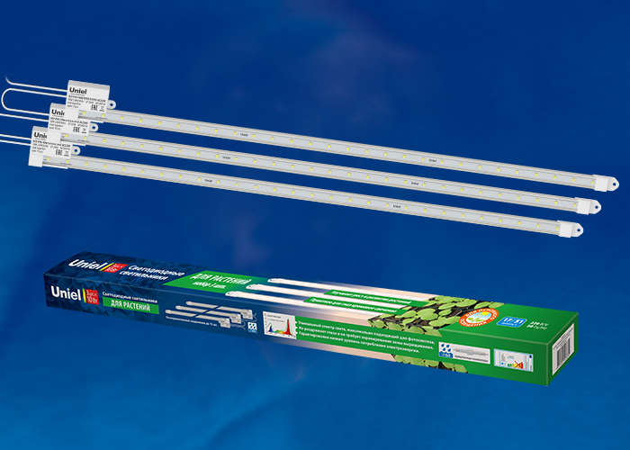 Светильник светодиодный ULY-P91-20W/SPFR/K CLEAR AC220V KIT03 20Вт IP65 1200мм накладной линейный для растений спектр для фотосинтеза (уп.3шт) Uniel UL-00003851