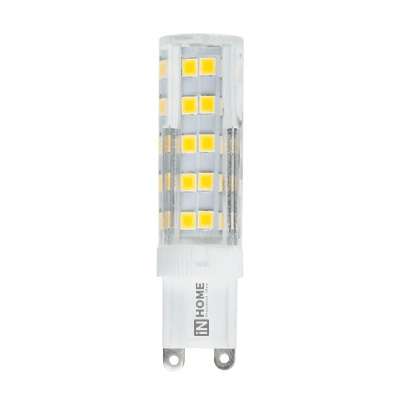 Лампа светодиодная LED-JCD-VC 5Вт капсульная прозрачная 4000К нейтр. бел. G9 450лм 230В IN HOME 4690612019895