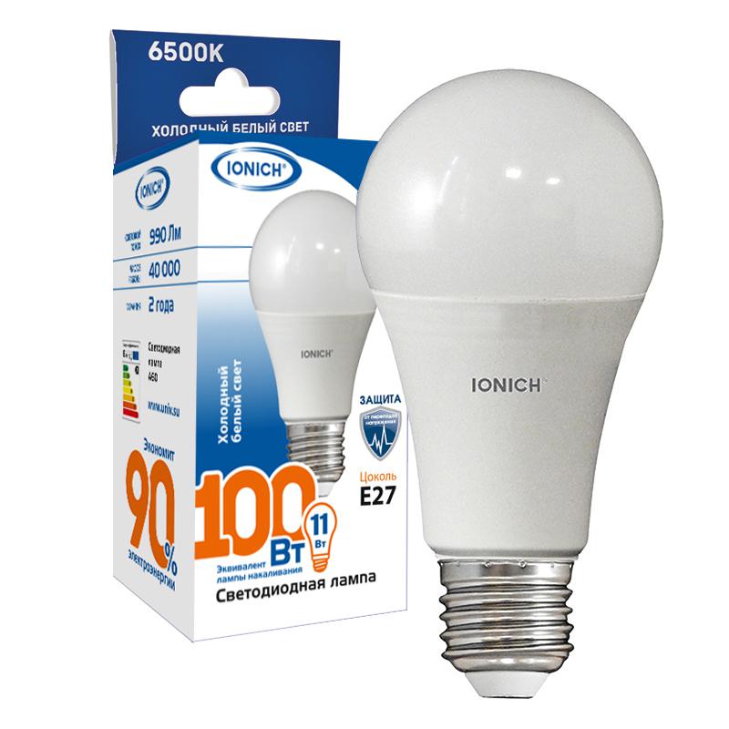 Лампа светодиодная ILED-SMD2835-A60-11-990-220-6.5-E27 IONICH 1559