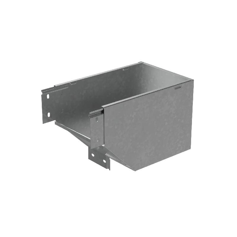 Угол для лотка вертикальный внешний левый с разворотом трассы на 90град. 200х100 сталь 1мм "ПЛЮС" VLPDplus90-100-200-L КМ PL2529