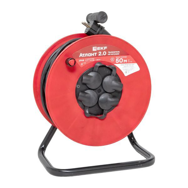 Удлинитель на катушке 4х50м с заземл. 16А IP44 Атлант 2.0 3.5кВт КГ 3х1.5 PROxima EKF UKA02-16-315R-4-50-IP44