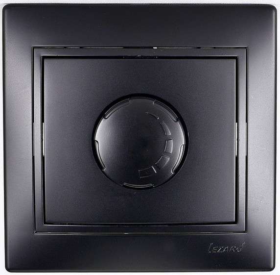 Светорегулятор СП 800Вт Mira со вставкой черн. бархат LEZARD 701-4242-115