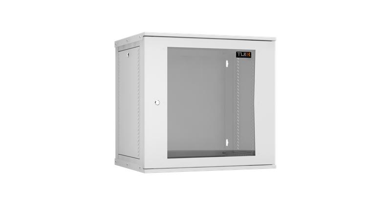 Шкаф настенный 19дюйм 12U стекл. дверь Ш600хВ569хГ450мм 1 пара монтаж. направляющих разборн. сер. NIKOMAX TWI-126045-R-G-GY