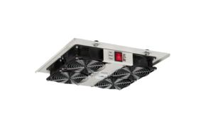 Блок вентиляторный для шкафов TFI и TWI глубиной от 450 мм 4 вентилятора с терморегулятором без шнура питания сер. NIKOMAX TLK-FAN4-TERM-I-GY