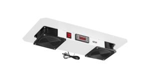 Блок вентиляторный для настенных шкафов TWC TWA TWM 2 вентилятора с фильтрующими элементами терморегулятором и датчиком без шнура питания сер. NIKOMAX TLK-FAN2-TERM-F-GY