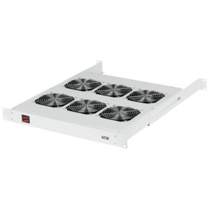 Полка вентиляторная 19дюйм 1U 6 вентиляторов Г520мм без шнура питания сер. NIKOMAX TLK-VP6-GY