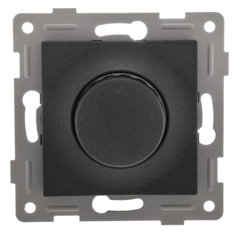 Механизм диммера СП Ugra 500Вт с накладкой и воротком графит GUSI С11Д6-010