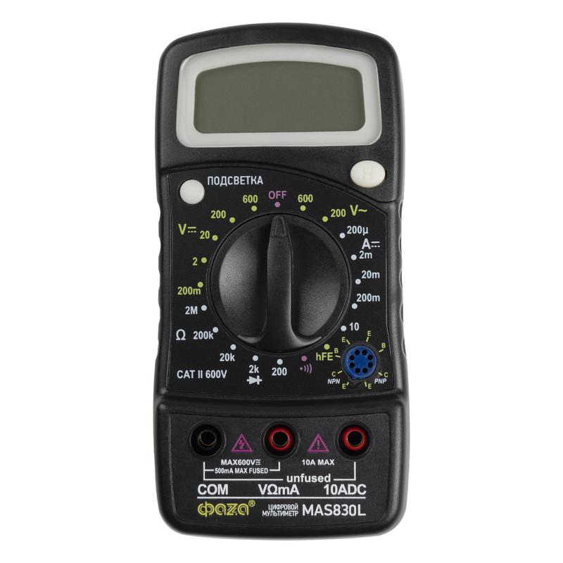 Мультиметр цифровой MAS838L ФАZА 5000513