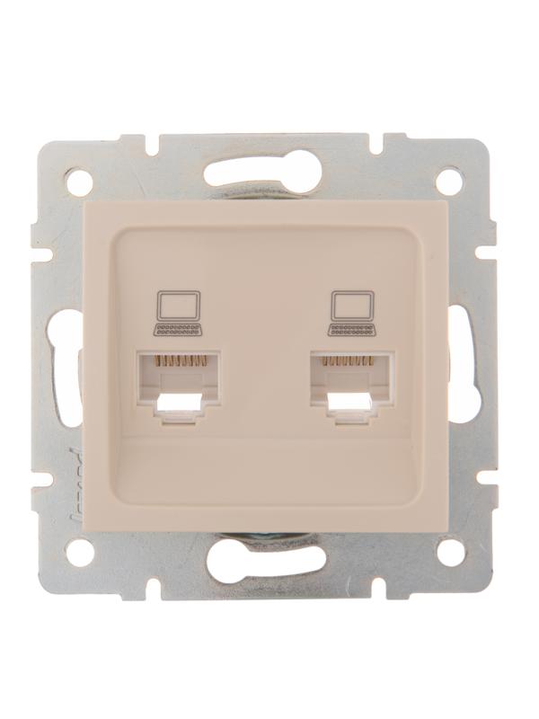 Розетка компьютерная 2-м СП Karina RJ45 механизм крем. LEZARD 707-0388-141