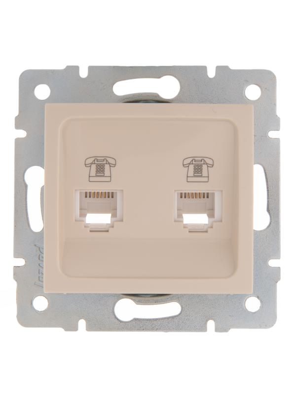 Розетка телефонная 2-м СП Karina RJ11 механизм крем. LEZARD 707-0388-138