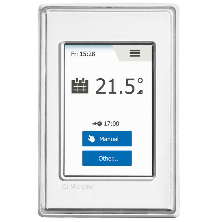 Термостат программируемый OCD6-1999-RUP3 16А 3.6кВт дисплей 3.5дюйм; датчик пола; датчик воздуха бел. OJ ELECTRONICS OCD6-1999-RUP3