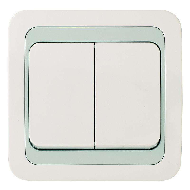 Выключатель 2-кл. СП Mimoza 10А IP20 бел./сер. Makel 12403