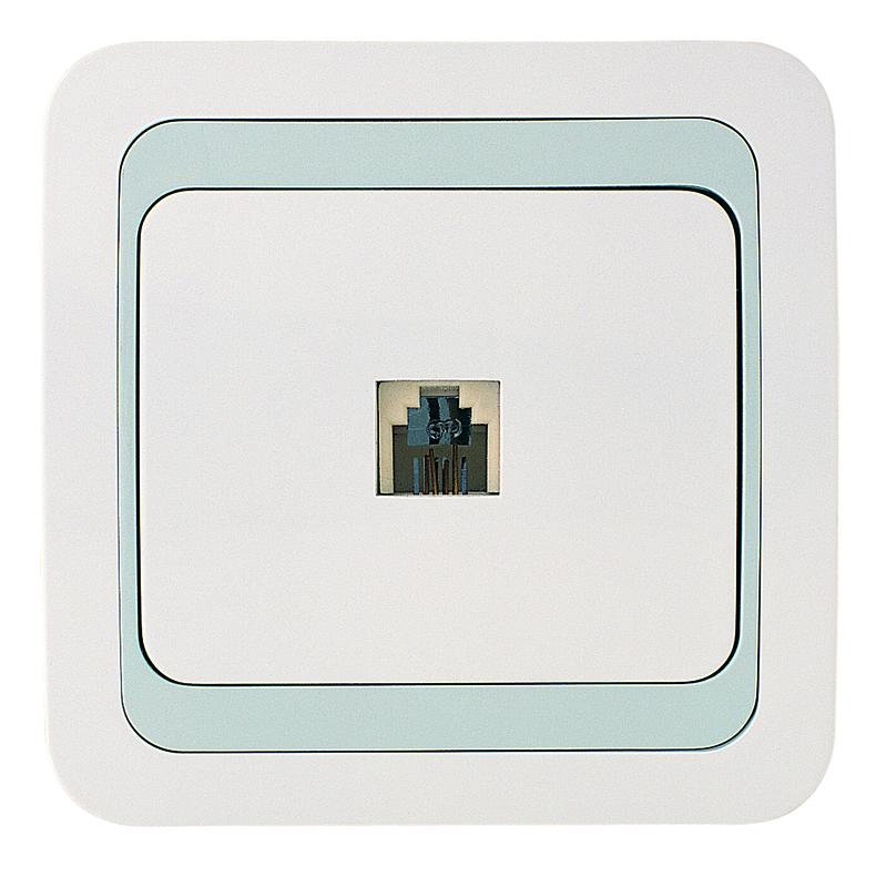 Розетка телефонная 1-м СП Mimoza TF евро стандарт бел./сер. Makel 12414