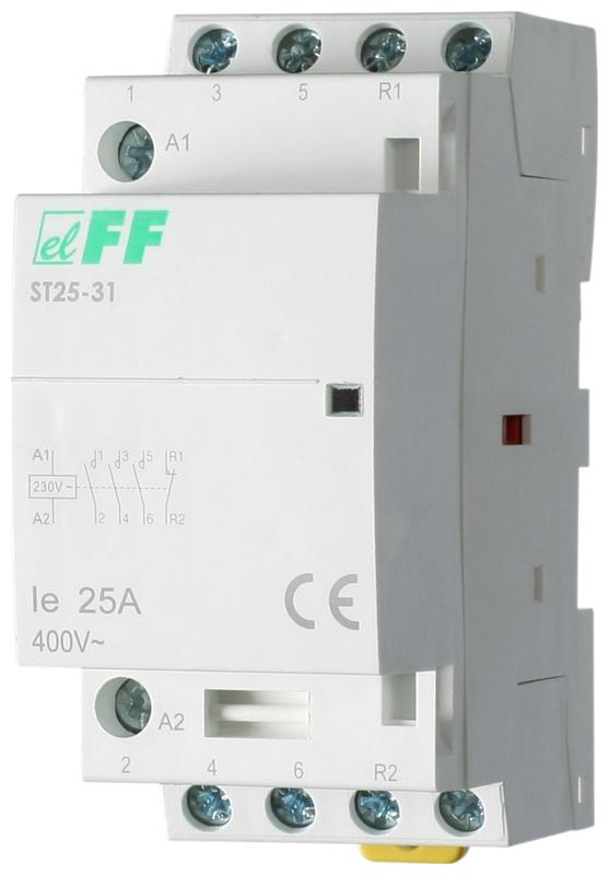 Контактор ST25-31 (3NO+1NC 4Вт 2 модуля монтаж на DIN-рейке 230В AC 25А IP20) F&F EA13.001.008