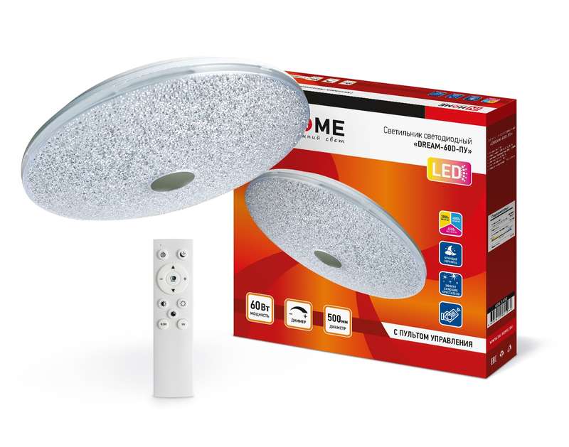 Светильник светодиодный COMFORT DREAM 60Вт 3000-6500К 4800лм 230В 500х90мм с пультом ДУ IN HOME 4690612025964