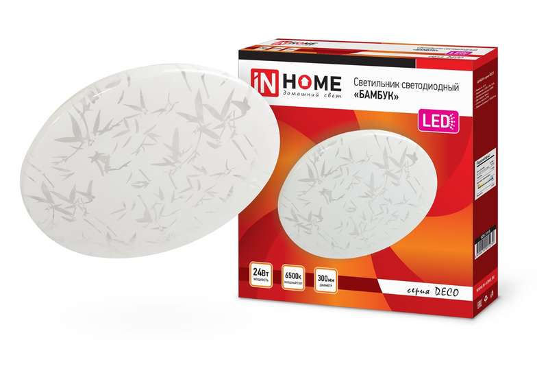 Светильник светодиодный DECO БАМБУК 24Вт 6500К 2160лм 230В 330х55мм IN HOME 4690612025230