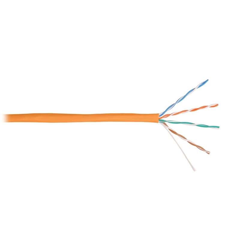 Кабель U/UTP кат.5E (класс D) 4 пары 24 AWG (0.49мм) тест по ISO/IEC 100МГц ОЖ BC чистая медь внутр. LSZH нг(А)-HFLTx оранж. (уп.100м) NIKOLAN NKL 2101C-OR