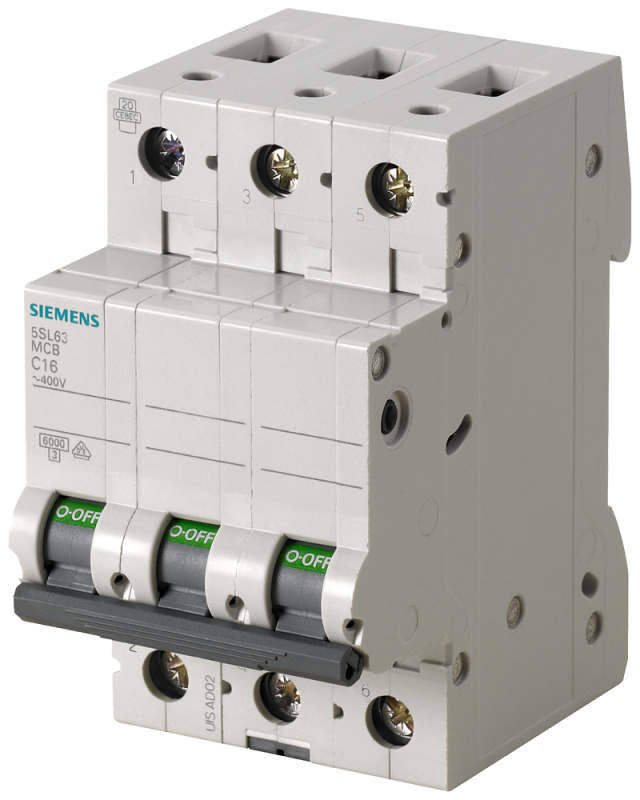 Выключатель автоматический модульный 3п C 4А 6кА Siemens 5SL63047