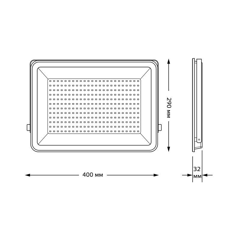 Прожектор светодиодный Qplus 200Вт 6500К IP65 24000лм 175-265В ДО черн. GAUSS 613100200