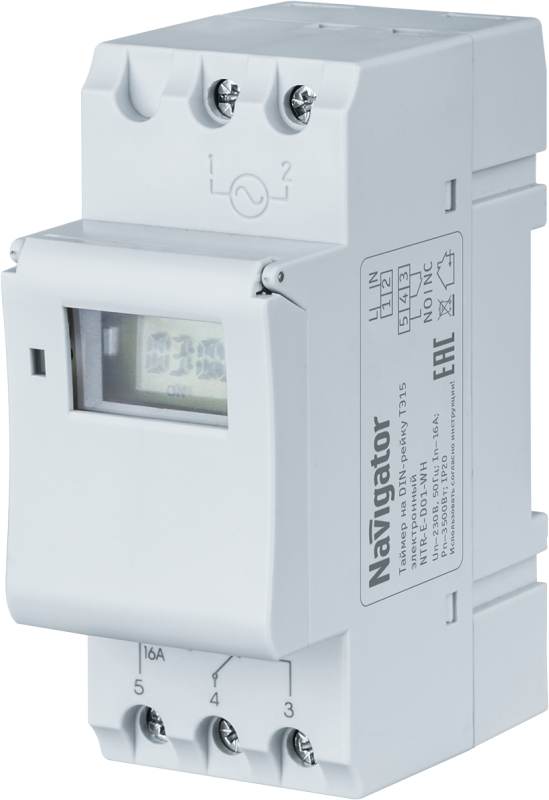 Таймер 61 559 NTR-E-D01-GR на DIN-рейку электрон. Navigator 61559