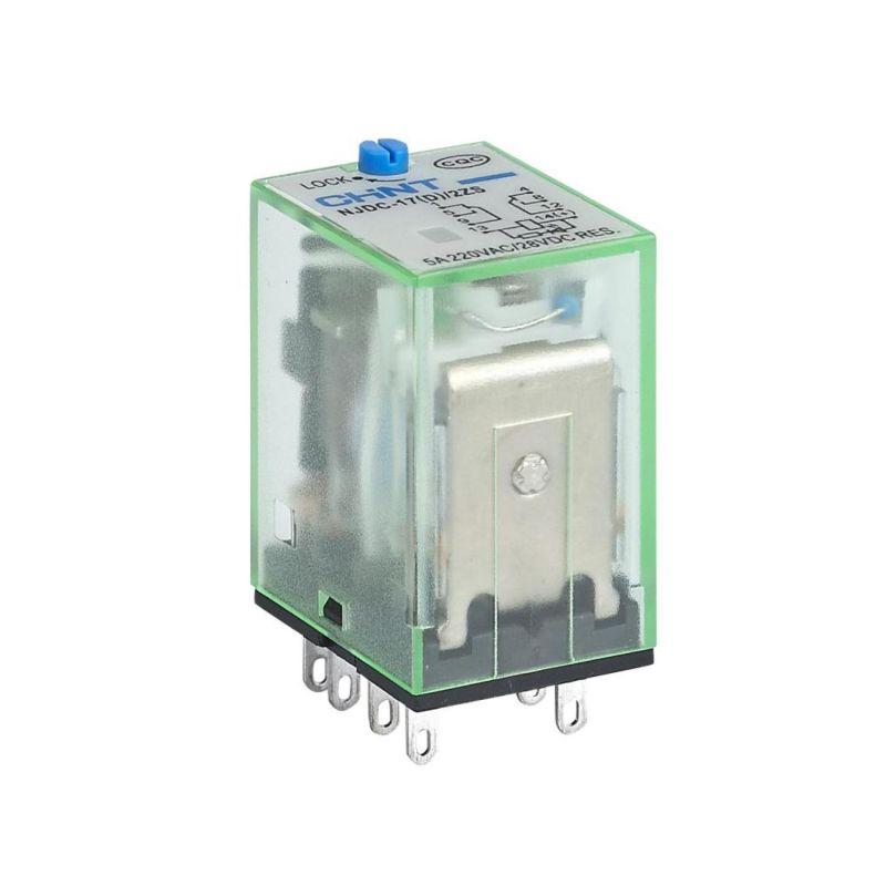 Реле промежуточное с кнопкой тестирования NJDC-17(D)/2Z 2 конт. с инд. LED 10А DC 24В (R) CHINT 651134