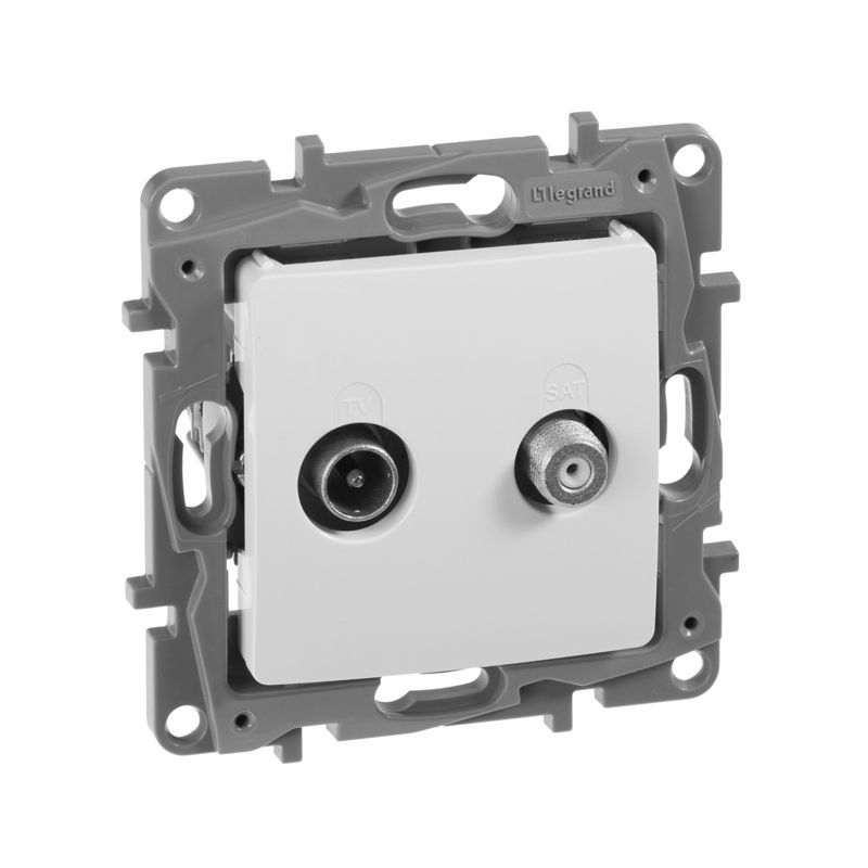 Розетка телевизионная TV/SAT СП Etika двухкабельная механизм бел. IEK 672257