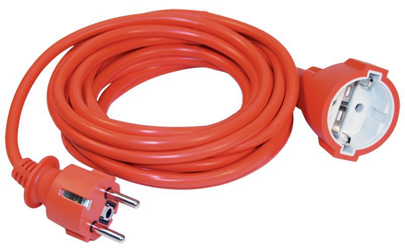 Удлинитель-шнур 1х5м с заземл. 10А IP20 УШ-01РВ 2P+PE 3х1 вилка + розетка оранж. IEK WUP10-05-K09-N